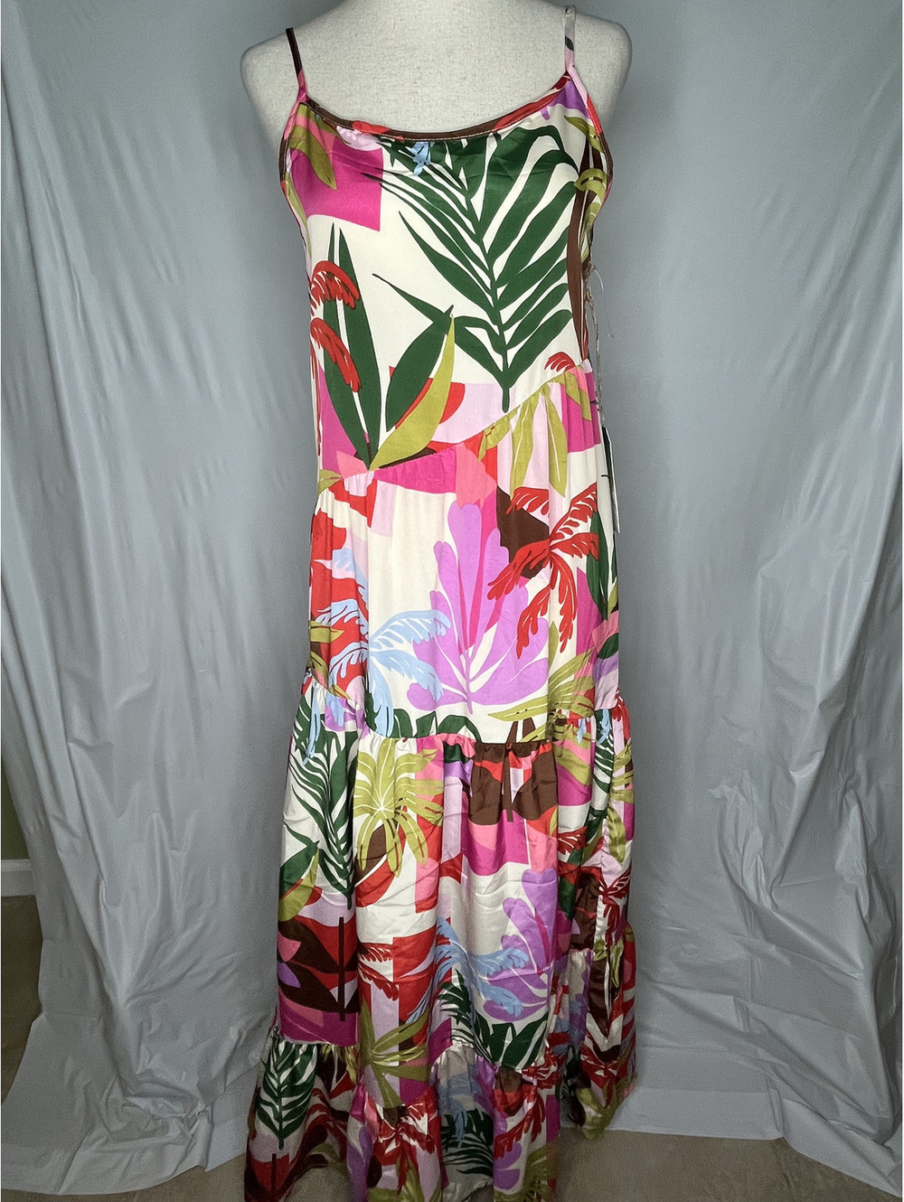 NWT True Destinations Women's Multicolor Tropical Dress Size XS